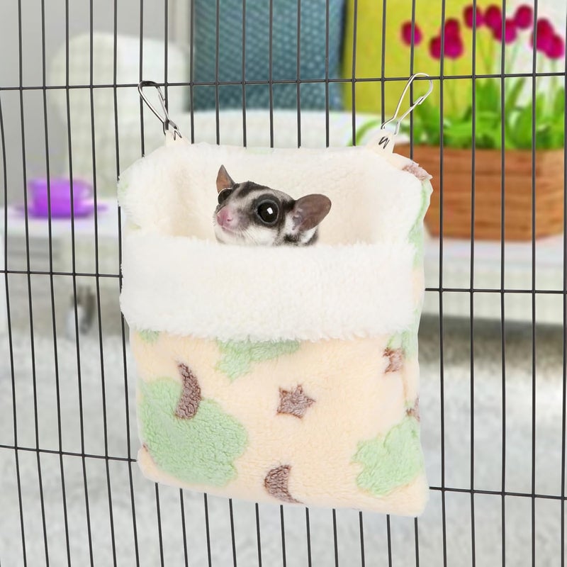 Reshiho Sugar Glider Sleeping Pouch Bag, Warm Hamster Hammock Pouch Sack Small Pet Hanging Bed for Hamster Rat Hedgehog Squirrel and Other Small Animal (Green) - Image 5